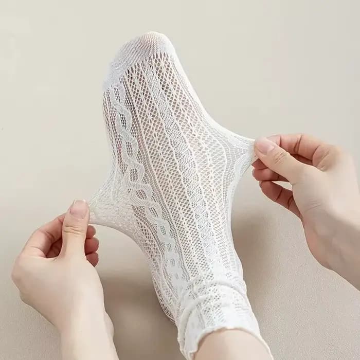Chaussettes pour femmes mince été nouveau blanc noir évider