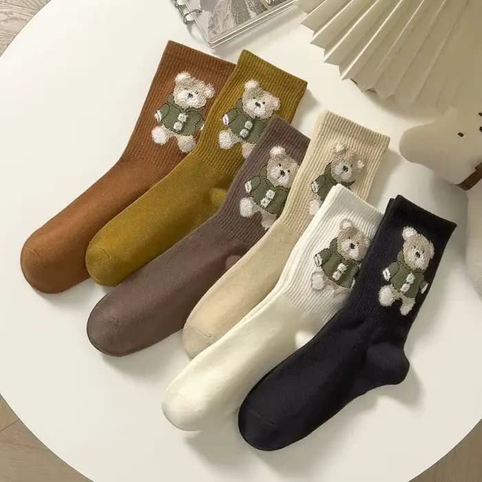 Femmes chaussettes coton imprimé Animal automne hiver dames chaussette Skarpetki Damskie Harajuku chaud mode ours
