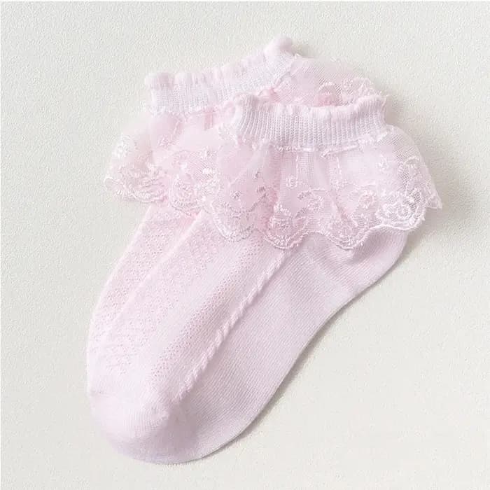 Chaussettes Courtes en Coton et Dentelle pour Petite Fille