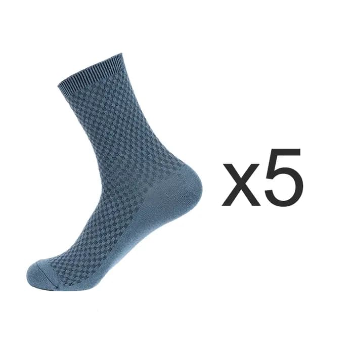Chaussettes longues en Fiber de bambou pour hommes, 5 paires/lot, Harajuku, pour affaires, couleur unie, coton, haute qualité, noires