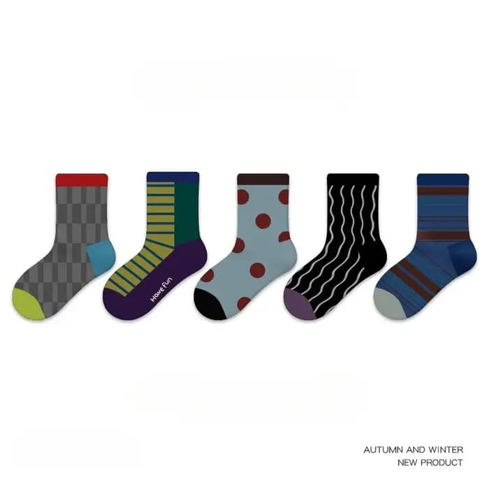 1928 chaussettes pour enfants 5 paires/lot automne et hiver nouveau à pois couleur correspondant bébé garçons chaussettes désossées chaussettes