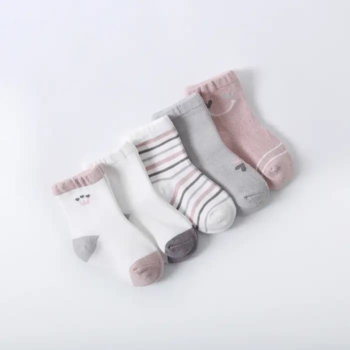 Chaussettes mi-tube en coton peigné bio pour bébé