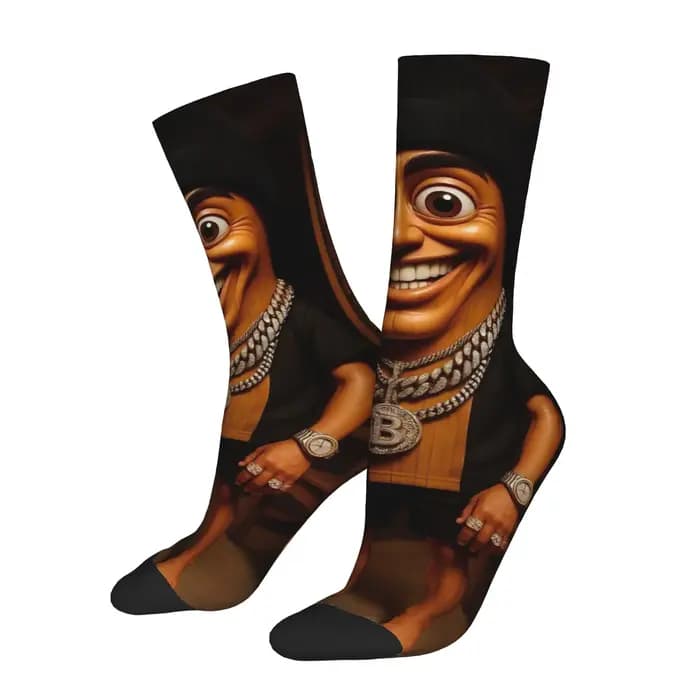 Chaussettes amusantes Tung Tung Tung Sahur 12 Hip Hop à motif imprimé sans couture pour hommes, chaussettes fantaisie pour hommes