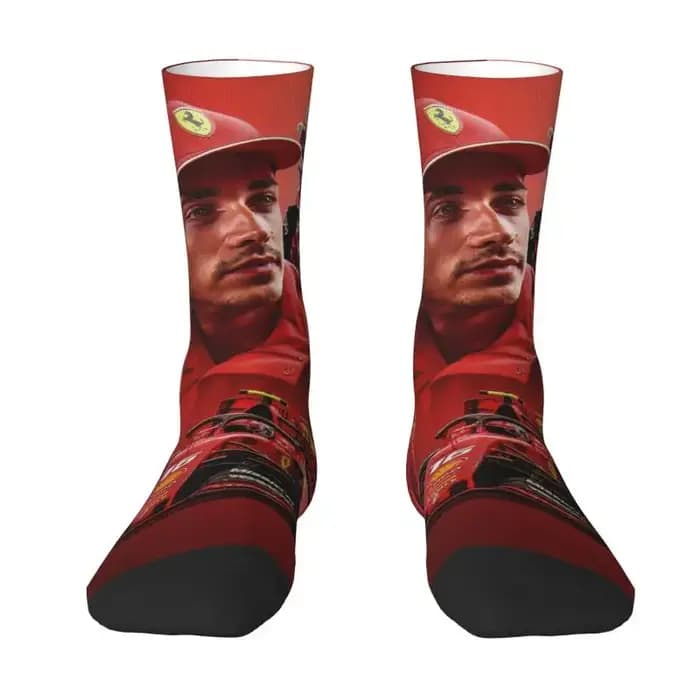 Formule un pilote de course Leclerc Charles chaussettes d'équipage pour hommes unisexe mignon printemps été automne