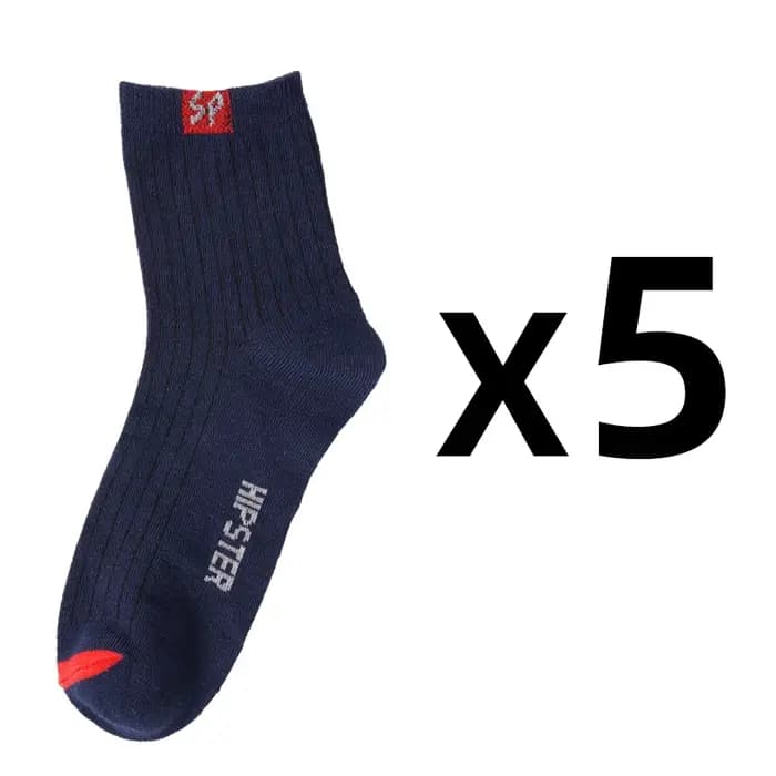 5 paires/lot chaussettes pour hommes Polyester coton mode rue amusant nouveaux Styles Tube moyen doux respirant court chaussette décontractée