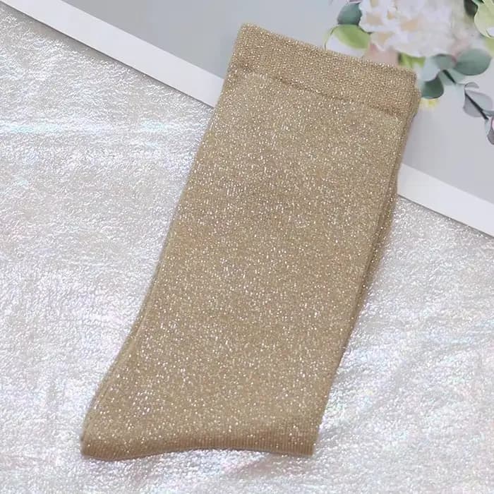 Chaussettes brillantes sexy tendance en 29 couleurs, style coréen, chaussettes en soie dorée et arge
