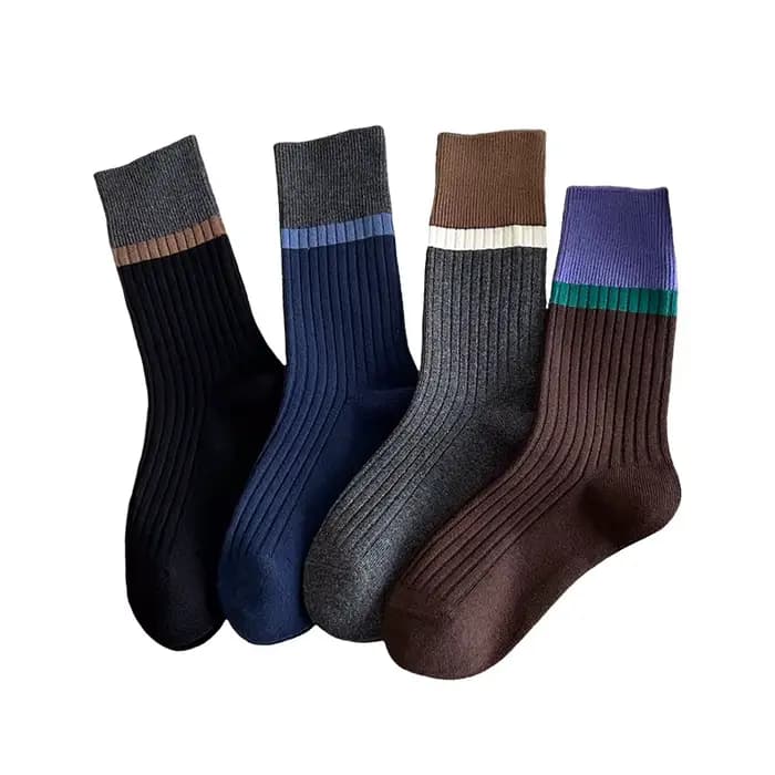 Chaussettes rétro pour femmes, nouvelles couleurs mélangées, décontractées, à la mode, en coton respirant, Style coréen quotidien, amples, confortables