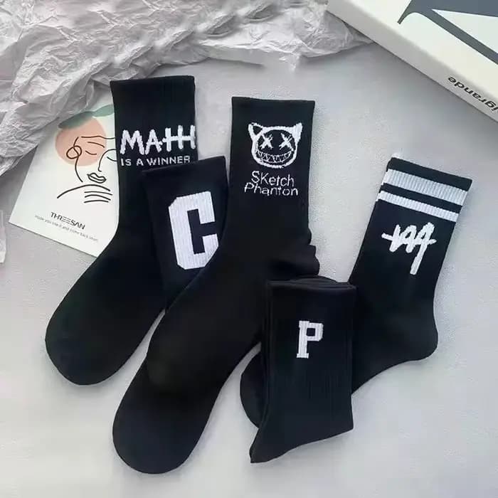 CHRLEISURE chaussettes hommes mode tout-match étudiant mi-tube