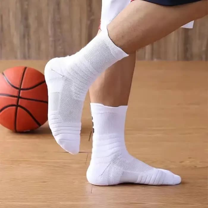 6 paires de chaussettes de compression de basket-ball pour hommes, chaussettes de sport respirantes avec semelle rembourrée, antidérapantes à haute élasticité pour l'entraînement et la course à pied