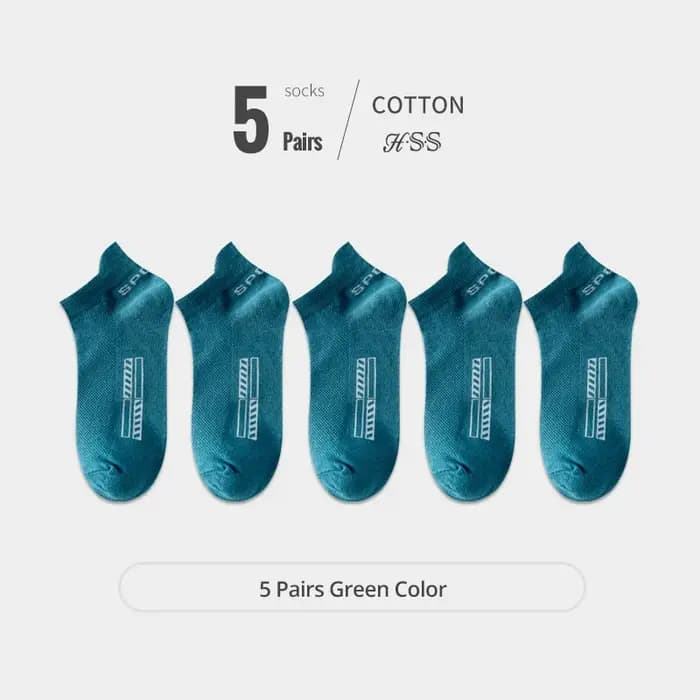 HSS 5 paires coton biologique hommes chaussettes cheville respirant maille sport chaussette décontracté athlétique été mince court Sokken grande taille EU40-46