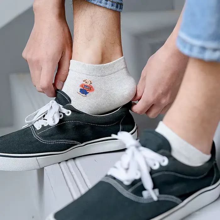 Chaussettes courtes respirantes en coton pour hommes