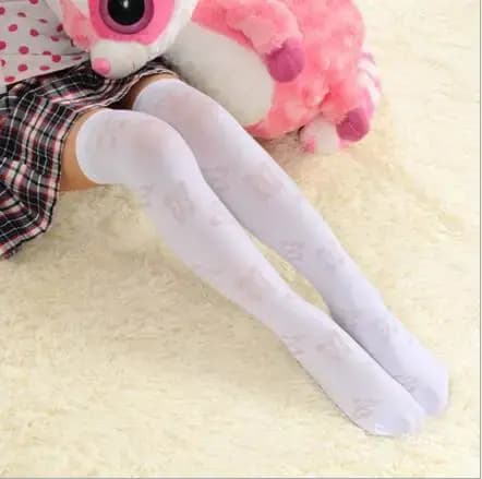2 à 12 T blanc école filles chaussettes coton genou haute longues
