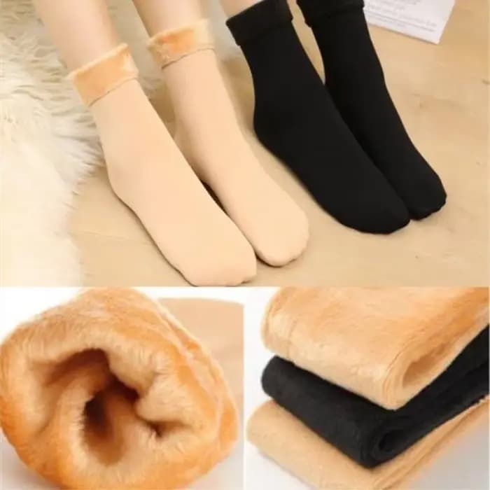 1 paire hommes femmes chaussettes hiver chaud épaissir chaussette de sol doux velours couleur unie