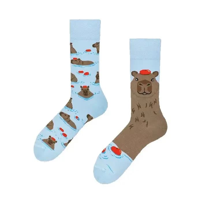 Drôle mignon Capibara coton équipage chaussettes unisexe femmes hommes mode Harajuku