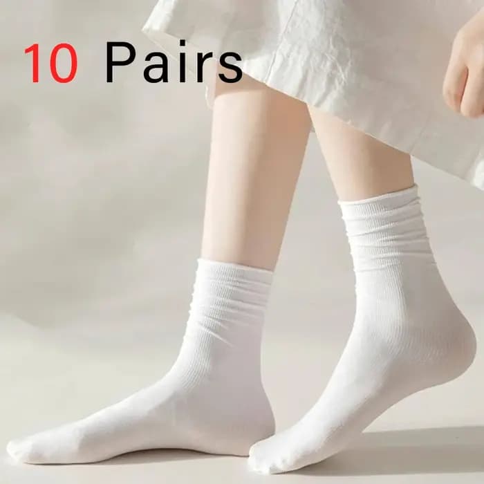 10 paires de chaussettes mi-longues pour femmes