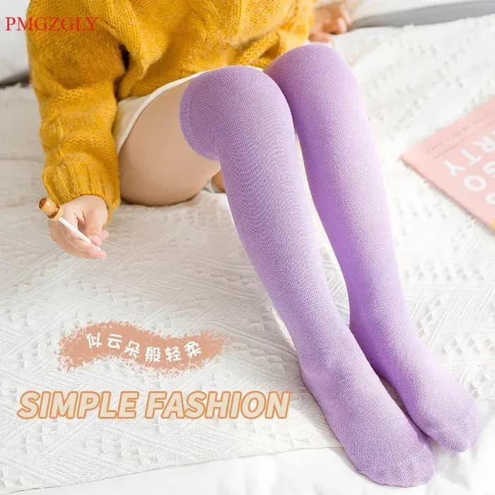 Chaussettes pour filles printemps automne couleur bonbon enfants sur le genou garçon enfants chaussettes hiver Ins à la mode haut Tube chaussettes