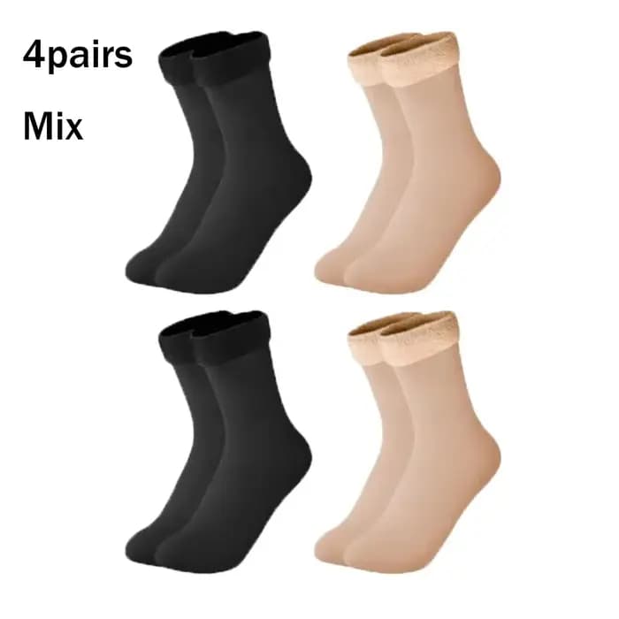 Chaussettes en velours pour femmes, chaussettes d'hiver épaisses et chaudes, douces et confortables, couleur unie, bas épais, bottes souples