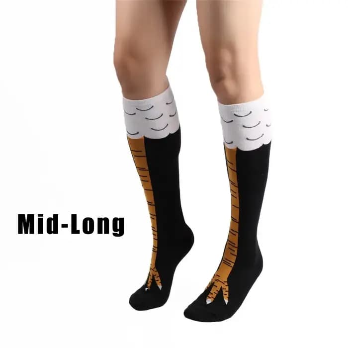 Hommes drôle 3D poulet chaussettes imprimer dessin animé Cosplay haute flexibilité cuisse