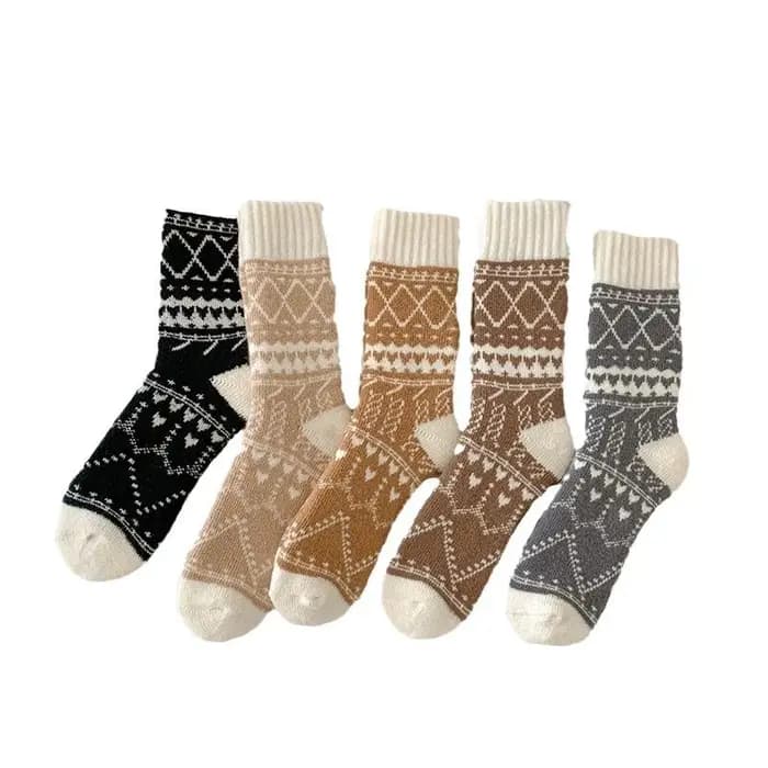 5 paires de chaussettes chaudes d'hiver pour femmes