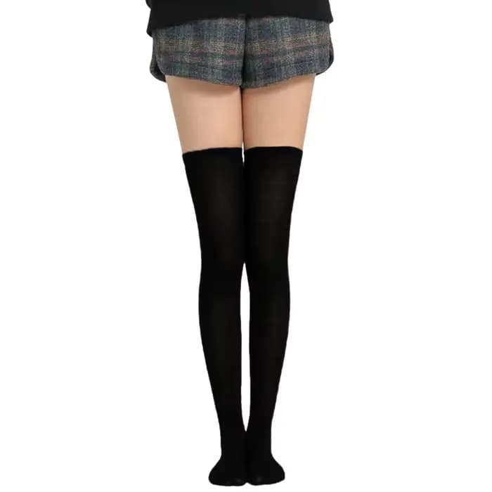 Chaussettes longues pour femmes, au-dessus du genou, unies, chaudes, pour la danse, le cosplay, les