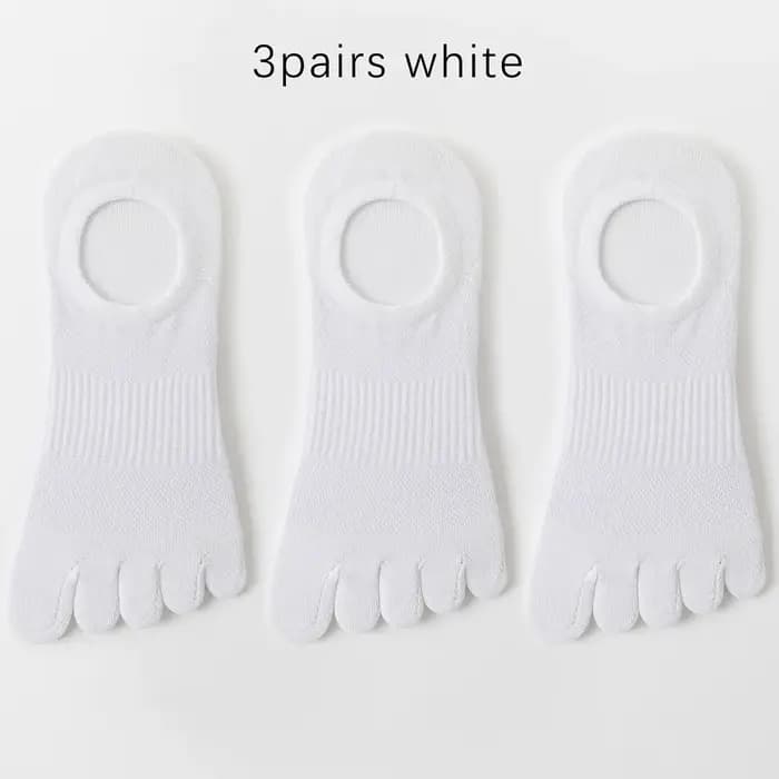 3 Paires de chaussettes anti-odeur respirantes à 5 orteils pour hommes – Chaussettes d'été en maille de coton fine avec séparateur d'orteils pour l'absorption de la sueur 