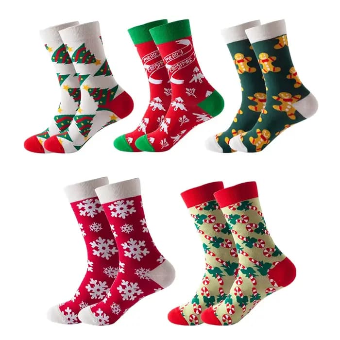Ensemble de chaussettes tendance 10 pièces (5 paires) | Nouvelles chaussettes unisexes en coton respirant pour le sport, le Style décontracté et Hip Hop, imprimés de nouveauté amusants