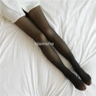 Sous-vêtement thermique femme Transparent polaire Thermo collants chauds faux