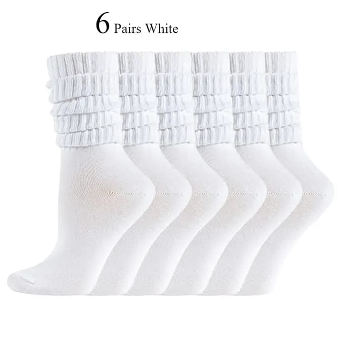 6 paires de chaussettes mi-mollet pour femme, automne-hiver, tendance, simples, couleur unie, chaudes, confortables, décontractées, chaussettes tricotées superposées