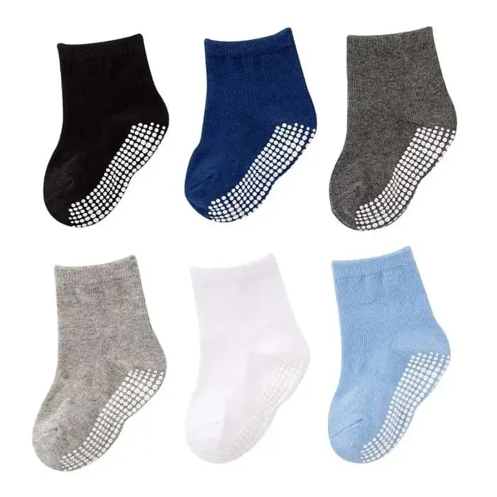 6 paires de chaussettes antidérapantes pour enfants