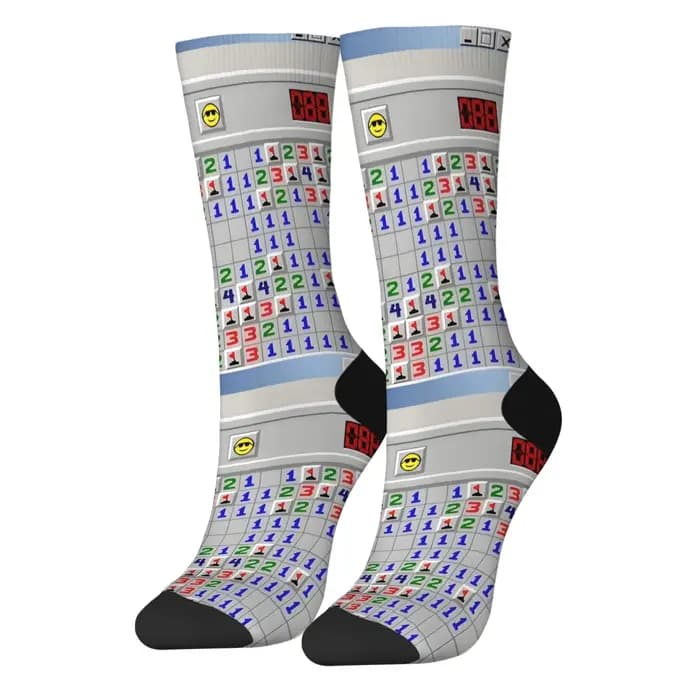 Minesweeper Fun Game Chaussettes pour hommes Hip Hop Happy Fashion