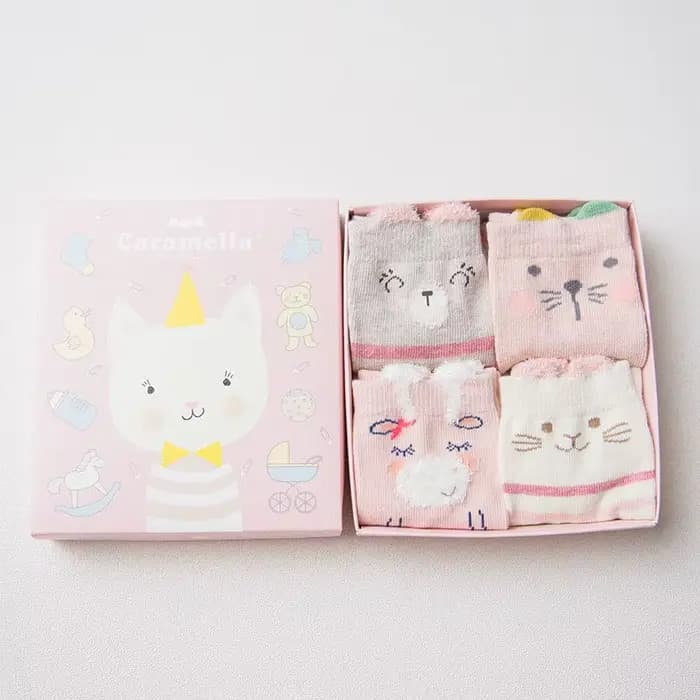 Chaussettes en coton jacquard colorées de marque Caramella pour femmes et filles, chaussettes d'art