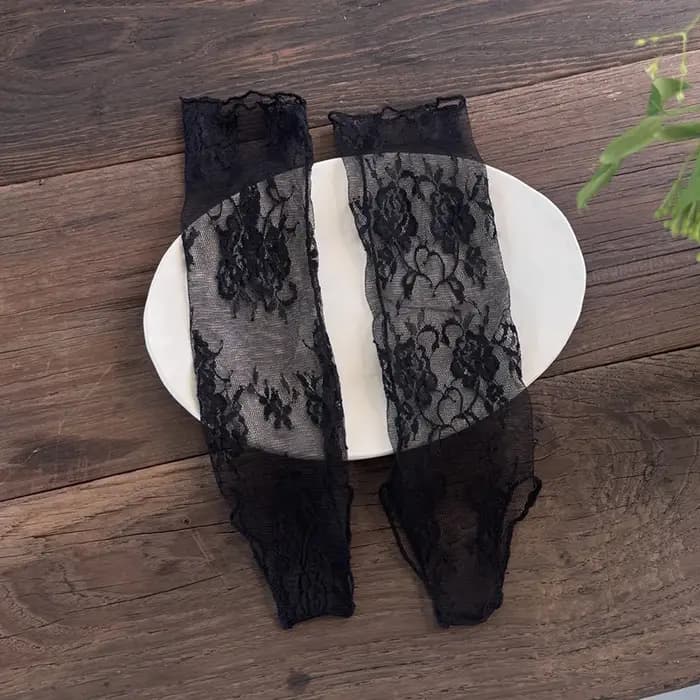 Chaussettes mi-mollet élégantes en dentelle brodée de fleurs pour femme 2026 – Style ballet blanc respirant pour l'été
