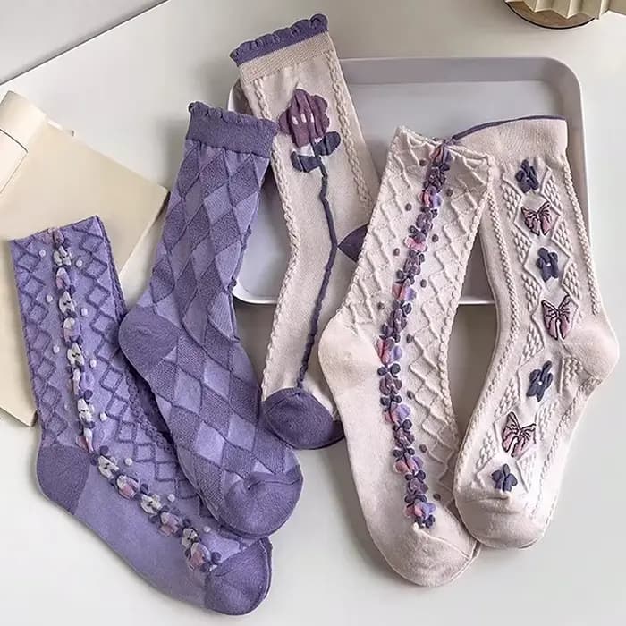 5/10 paires de chaussettes à col rond pour femmes