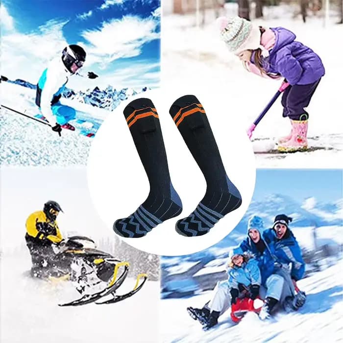 Chaussettes thermiques électriques métropolitaines pour hommes et femmes, chaussettes chauffantes lavables, chauffe-pieds de ski en plein air, sports d'hiver