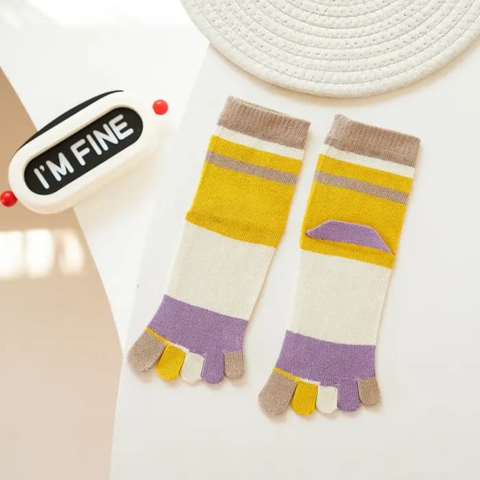 1 paire de nouvelles chaussettes à cinq orteils à la mode et polyvalentes pour enfants, déodorants respirants, confortables et mignons et respirants