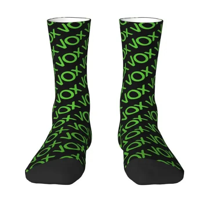 Espana Vox Logo hommes femmes chaussettes d'équipage unisexe Kawaii impression 3D espagne fête politique espagnol robe