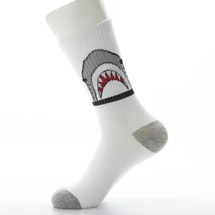 Chaussettes de haute qualité à motif de requin pour femmes et hommes