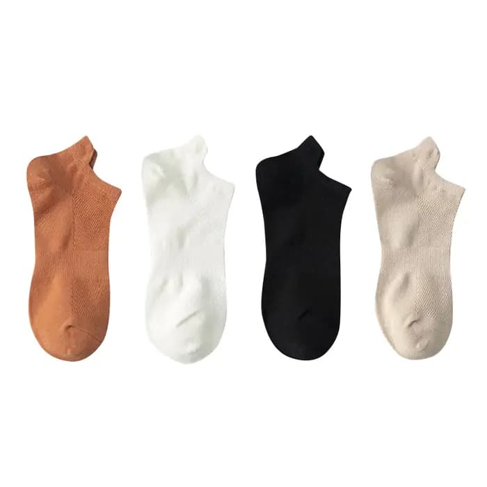 4 paires homme coton chaussettes courtes mode respirant maille hommes confortable décontracté cheville chaussette Pack