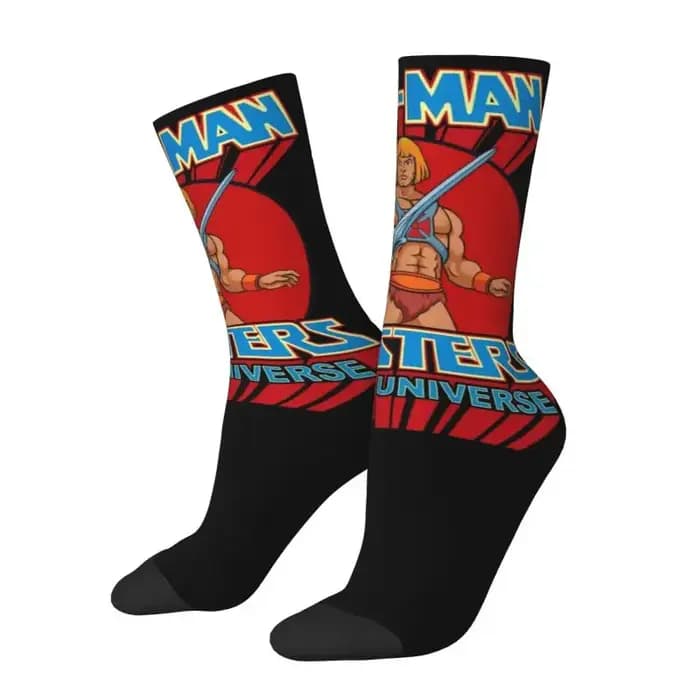 Mode hommes He homme et amis robe chaussettes unisexe chaud respirant maîtres de l'univers squelette Heman 80s dessin