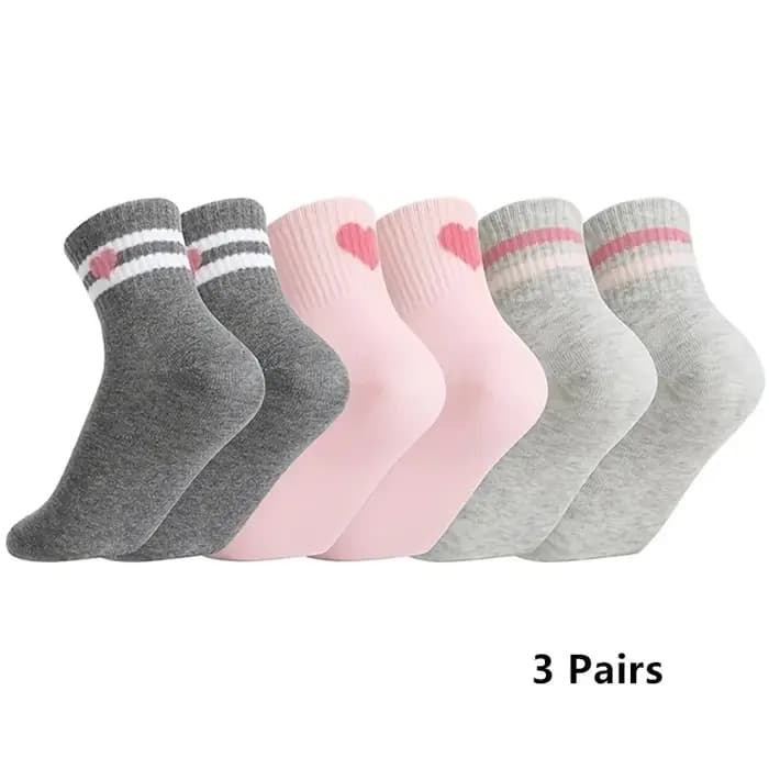 3 paires de chaussettes de sport pour filles de 9 à 12 ans avec des rayures rétro