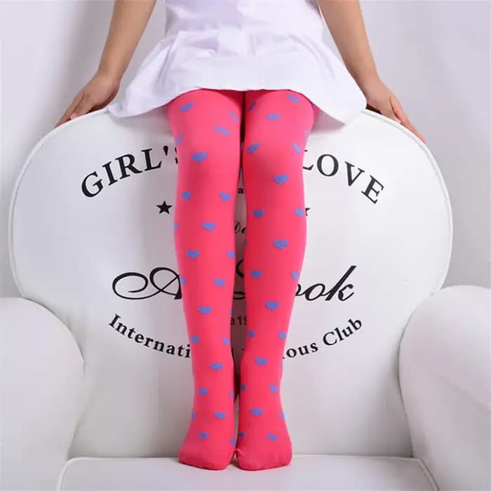 Collants bébé enfants filles doux taille élastique coeur motif
