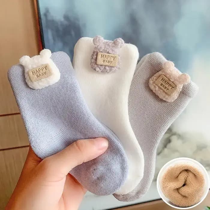 3 paires/lot chaud hiver bébé chaussettes mignon doux nouveau-né