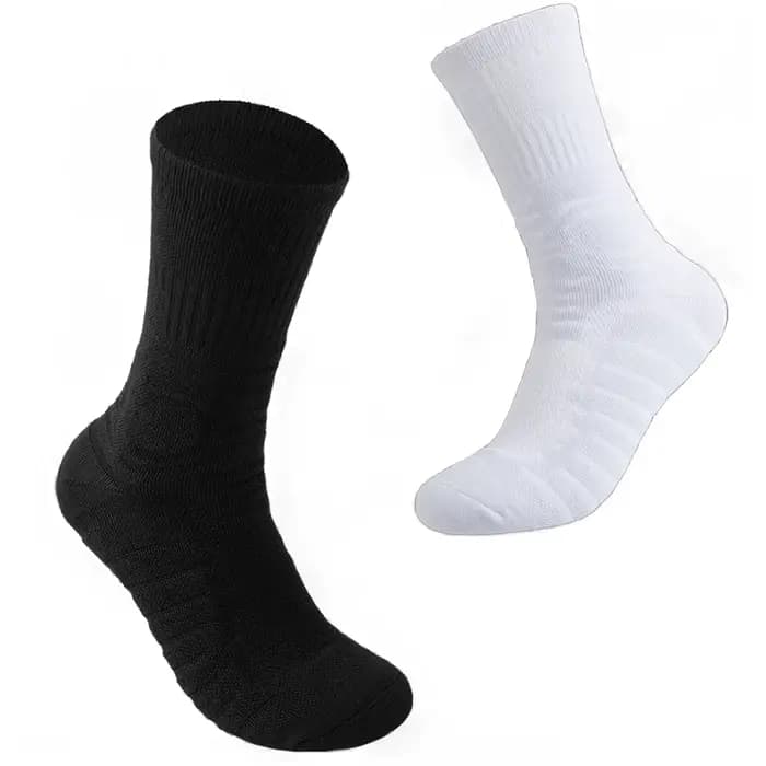 1 paire de chaussettes de basket-ball mi-longues avec fond de serviette épais