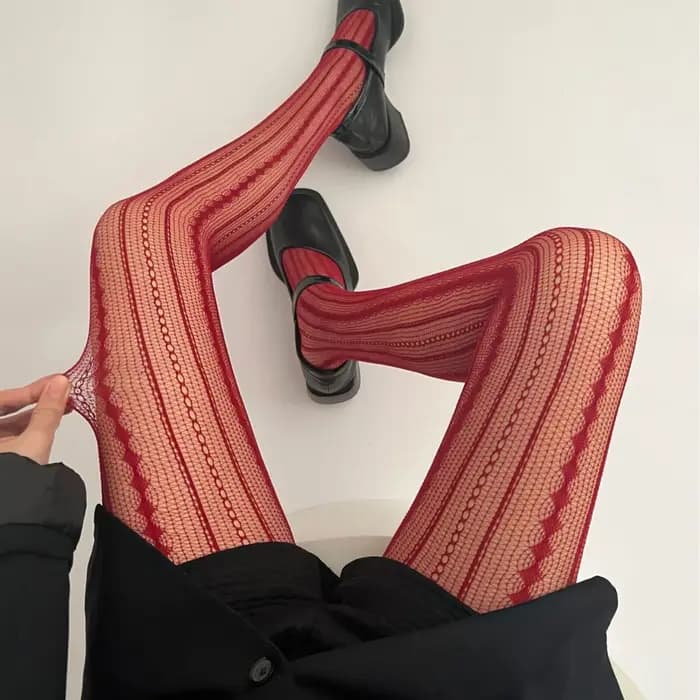 Collants noirs ajourés pour femmes, style rétro américain, en maille respirante, dentelle résille, effet transparent et sexy