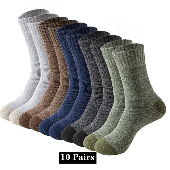 5/10 paires de chaussettes en laine mérinos pour hommes et femmes