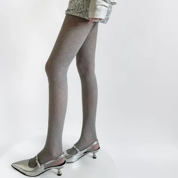 Maille résille bas collants évider dentelle Lingerie mince bas femmes collants femme bonneterie Sexy collants serré