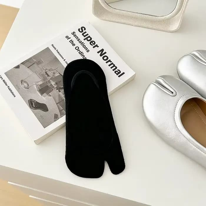 Chaussettes Tabi d'été pour femmes et hommes, en coton peigné, à deux doigts, respirantes, antidérap