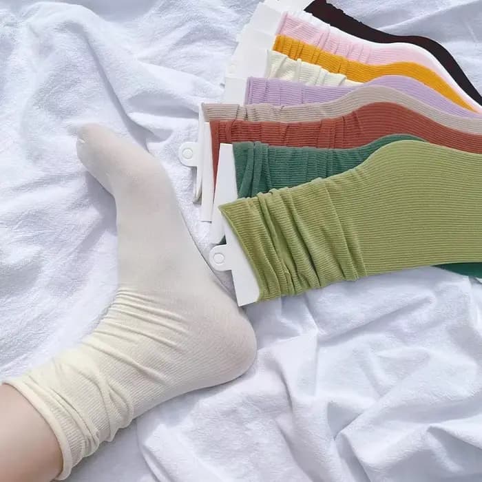 Chaussettes colorées At No Pilling pour femmes, Rib Goo Ice, Chaussettes fines pour femmes, Chaussettes à tube haut, Streetwear, Style universitaire, Printemps, Été