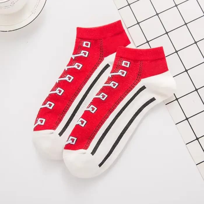 Mode drôle femmes hommes Harajuku Style chaussettes Kawaii chaussure imprimer mignon chaussette courte cadeau