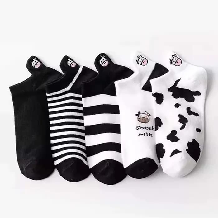 5 paires/lot été femmes dessin animé chaussettes courtes imprimé Animal bas Tube Cool chaussettes en